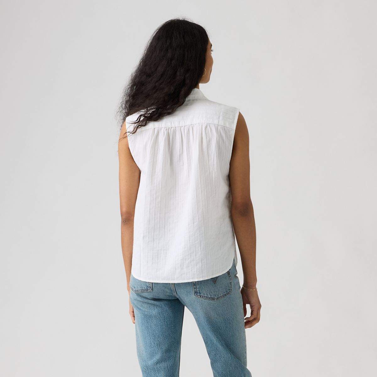 Londyn Short-Sleeve Popover Top — Bright White - White