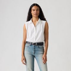Londyn Short-Sleeve Popover Top — Bright White - White 3