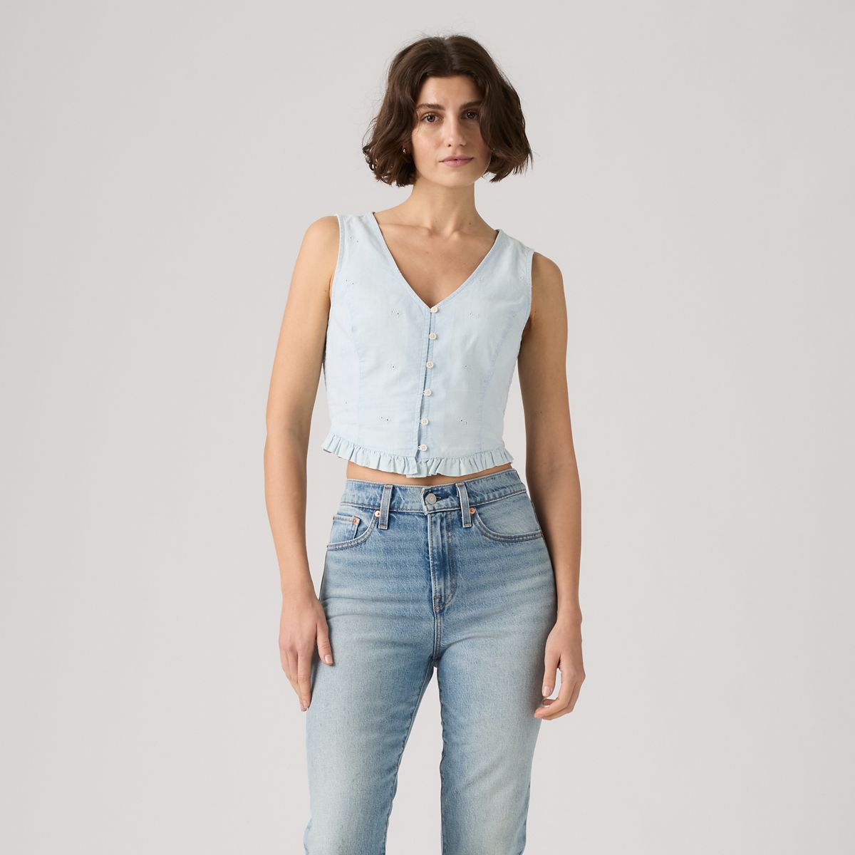 Teagan Blouse — Watch Me - Light Wash