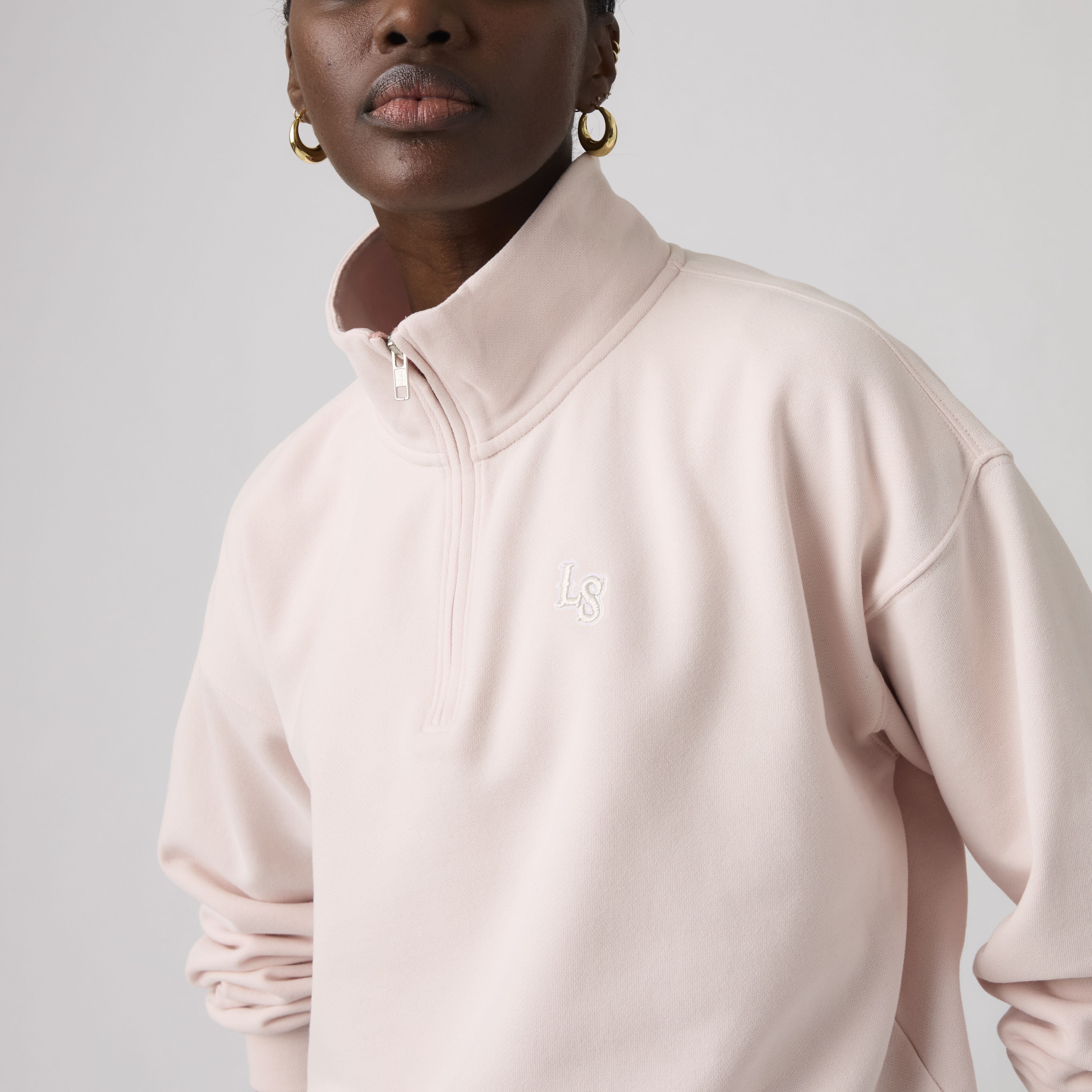 Graphic Vintage Boxy Quarter Zip Sweatshirt 2