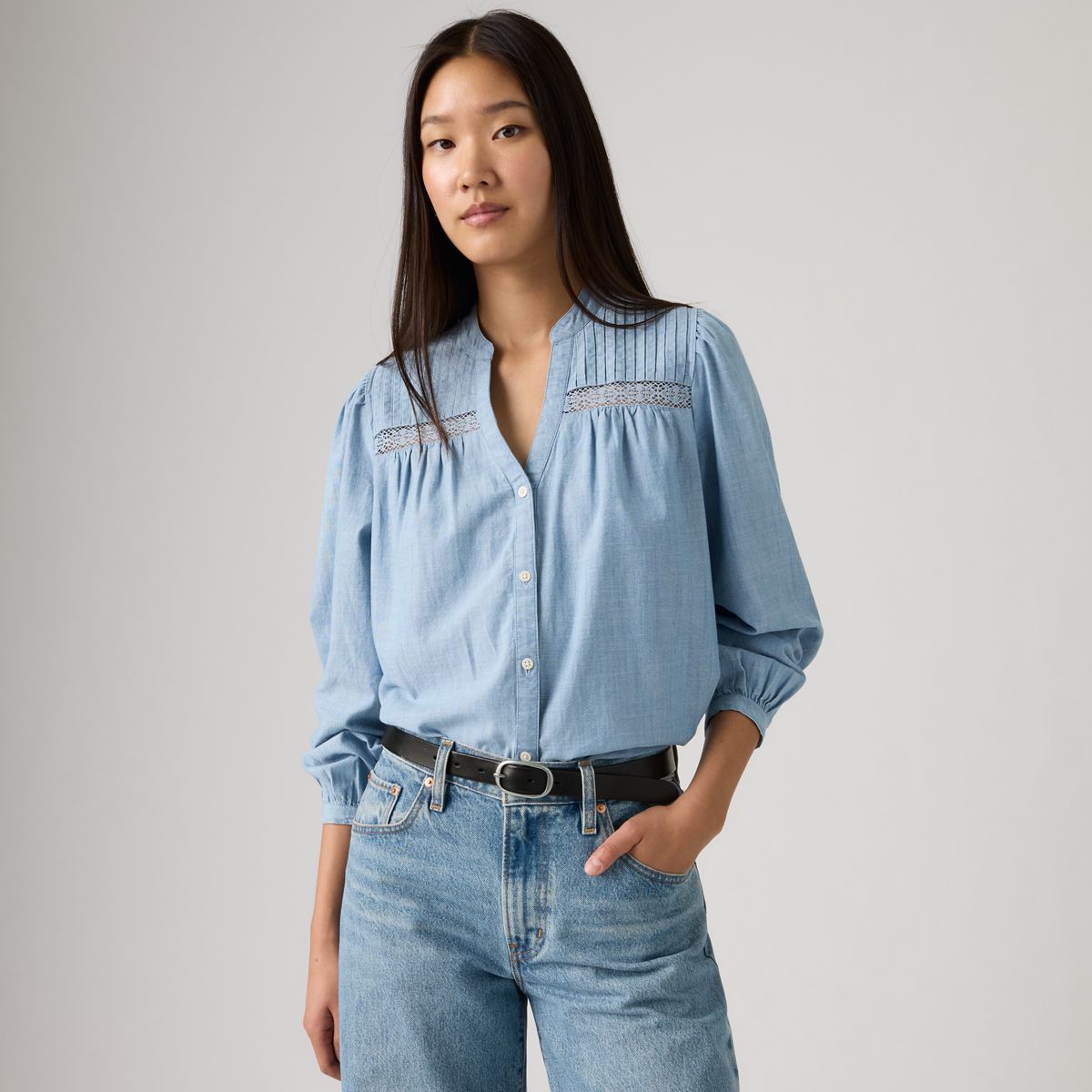 Madeline Tunic — Soft Current - Light Wash