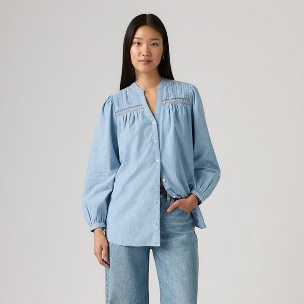 Madeline Tunic — Soft Current - Light Wash