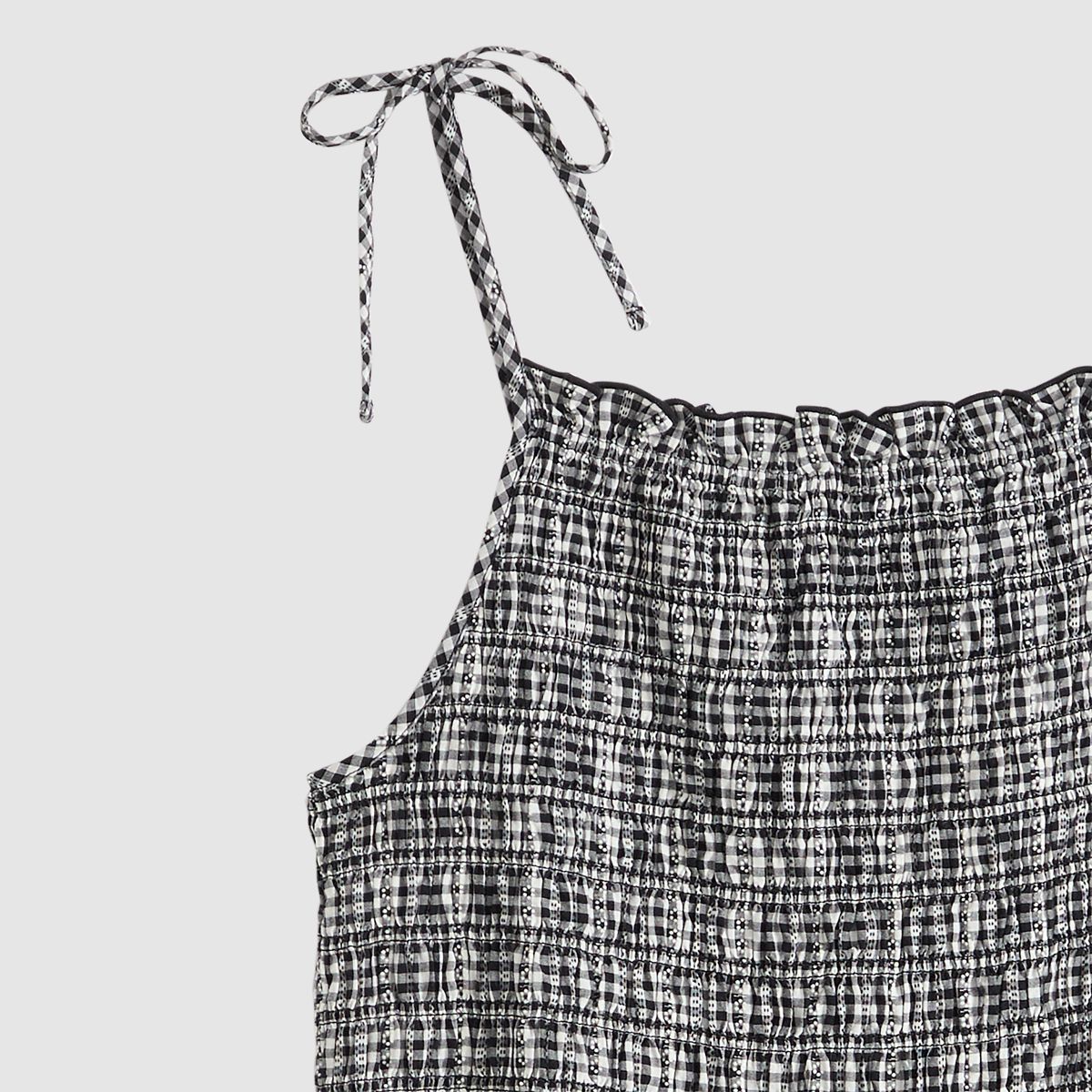 Monaco Midi Sundress — Springtime Dobby Gin - Black