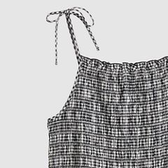 Monaco Midi Sundress — Springtime Dobby Gin - Black 7