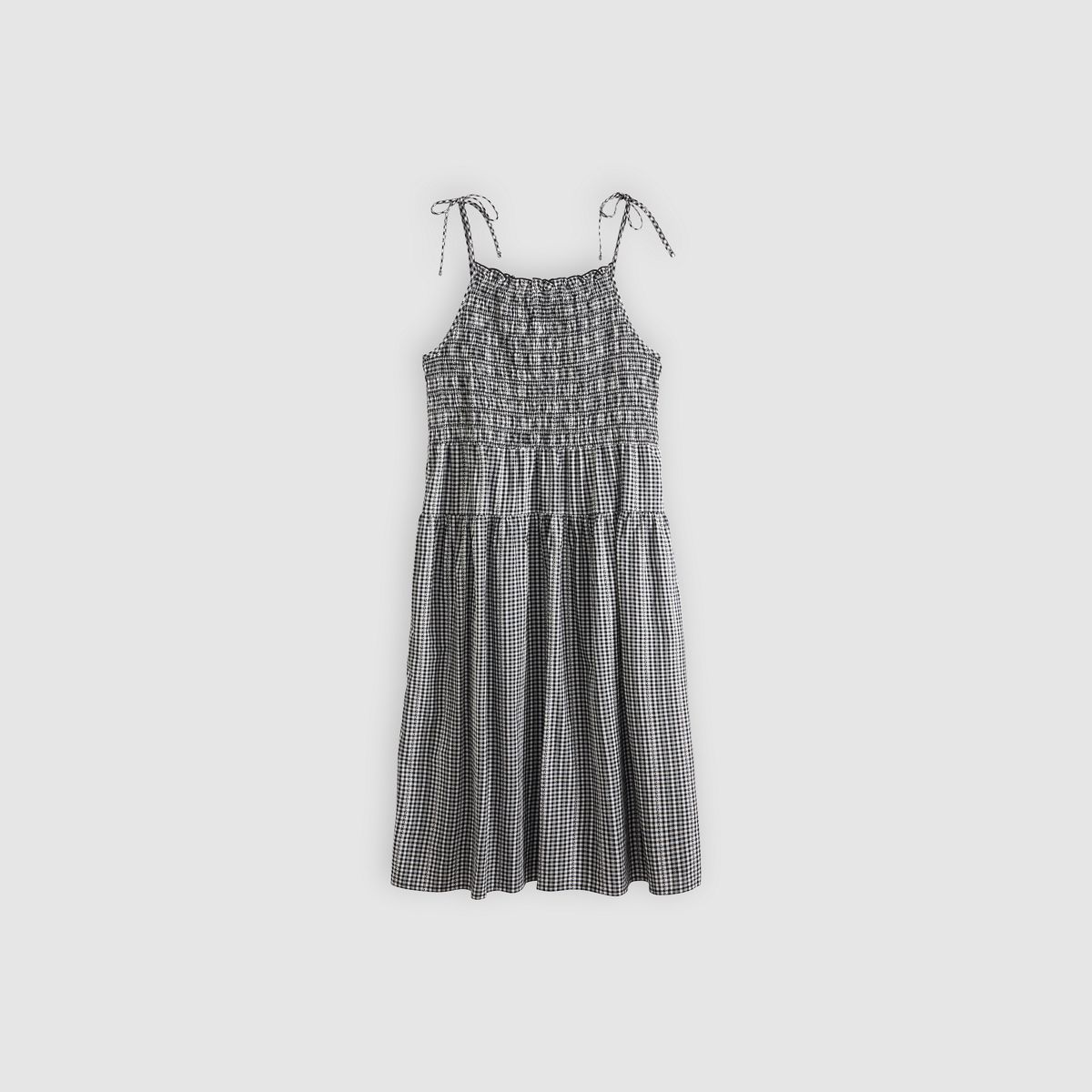 Monaco Midi Sundress — Springtime Dobby Gin - Black