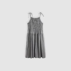 Monaco Midi Sundress — Springtime Dobby Gin - Black 6