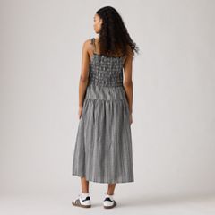 Monaco Midi Sundress — Springtime Dobby Gin - Black 5