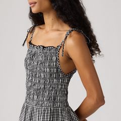 Monaco Midi Sundress — Springtime Dobby Gin - Black 3