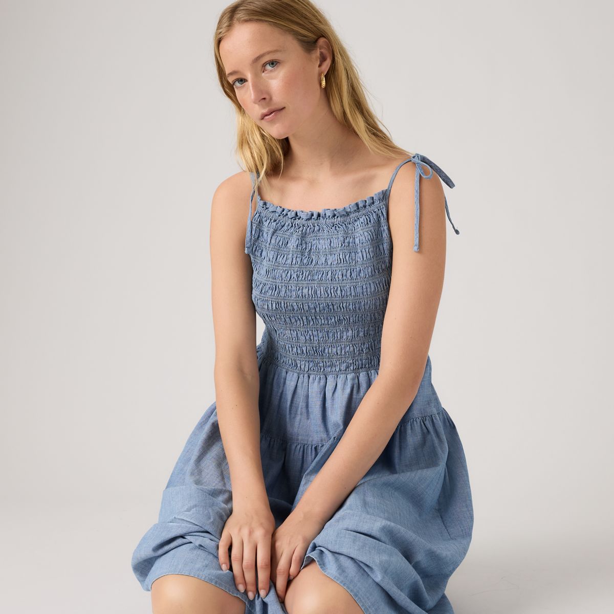 Monaco Midi Sundress — Breezy Blues - Medium Wash