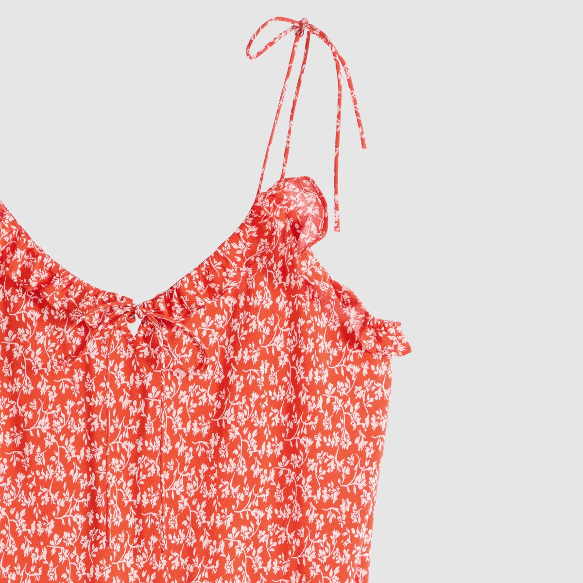 Sarita Slip Midi Dress — Pamela Floral Vine S - Red