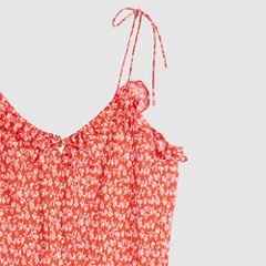 Sarita Slip Midi Dress — Pamela Floral Vine S - Red 6
