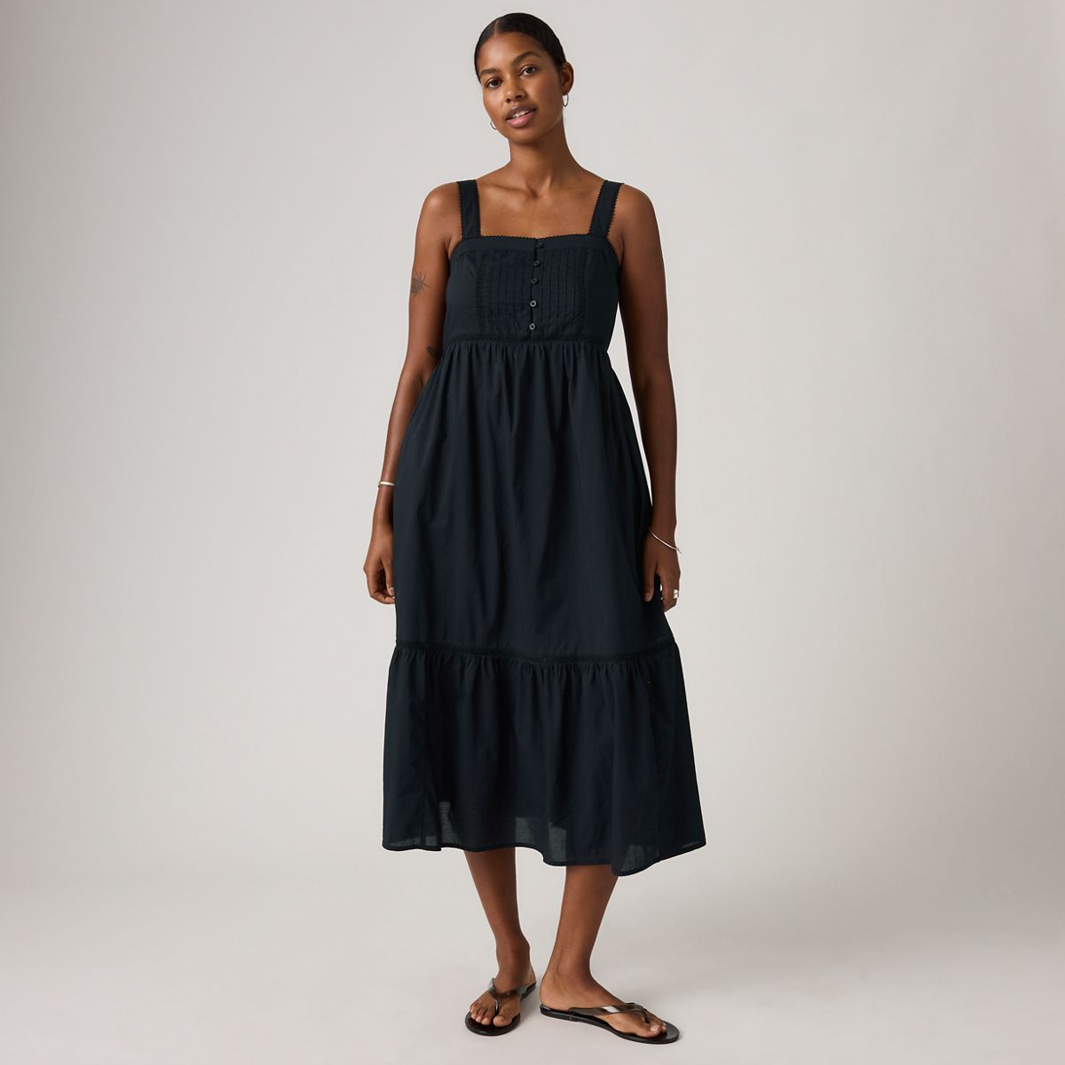 Mimi Midi Dress — Anthracite Night - Black