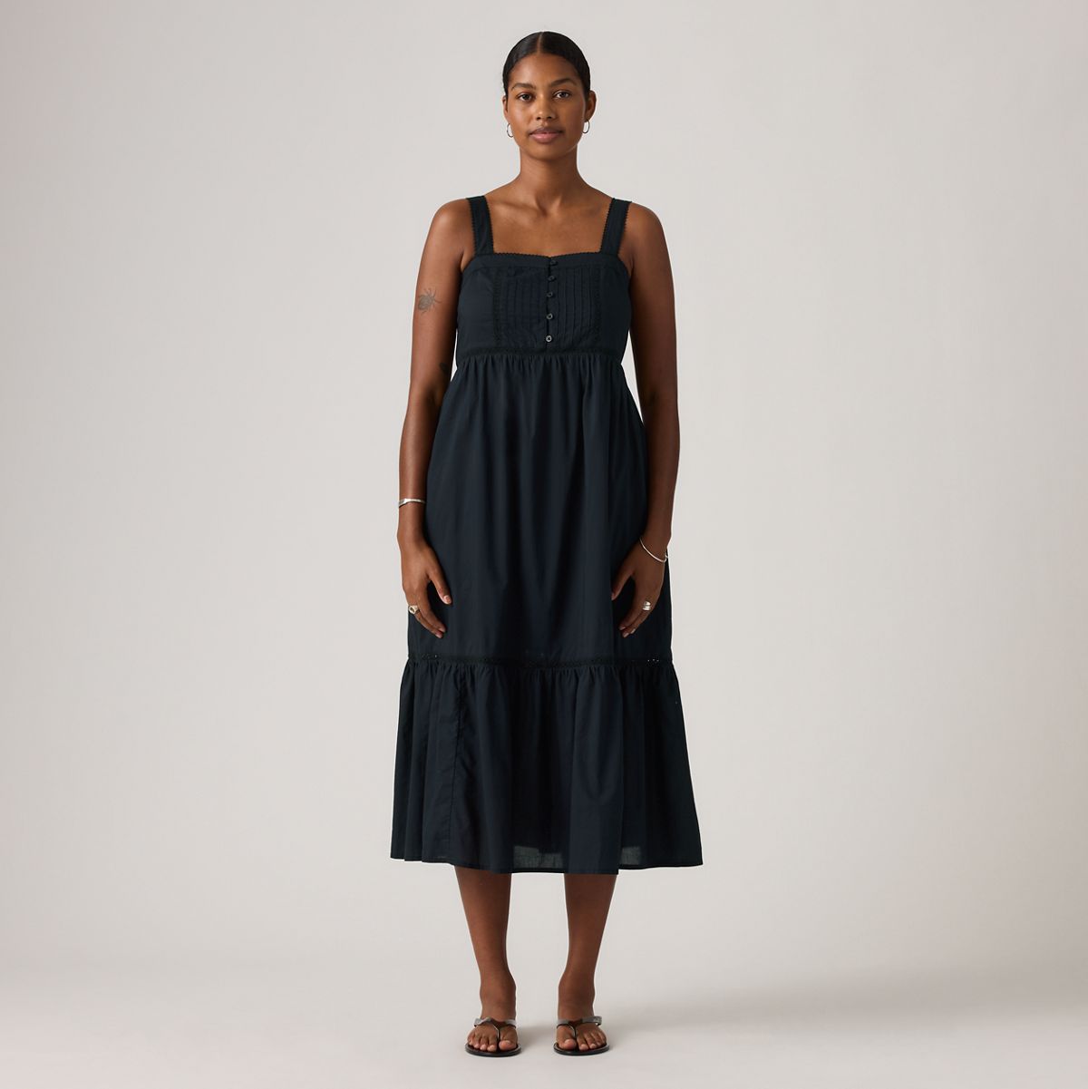 Mimi Midi Dress — Anthracite Night - Black