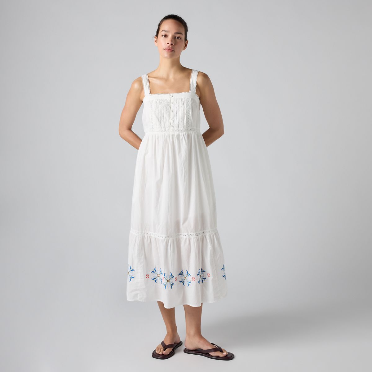 Mimi Midi Dress — Cloud Dancer Larger - Multi-Color