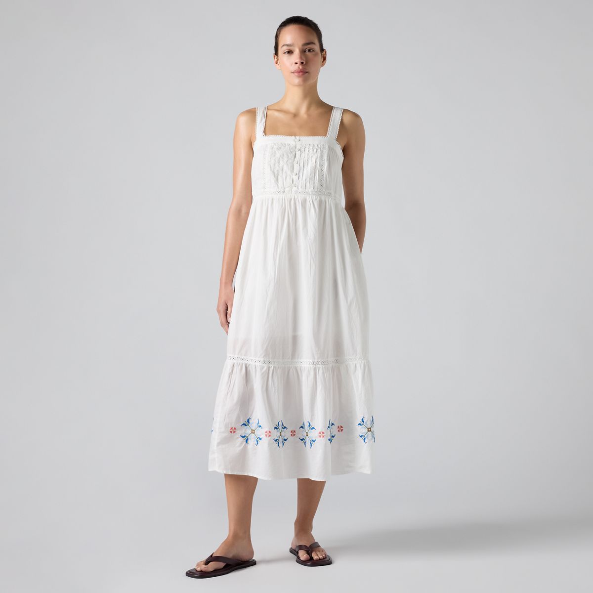 Mimi Midi Dress — Cloud Dancer Larger - Multi-Color