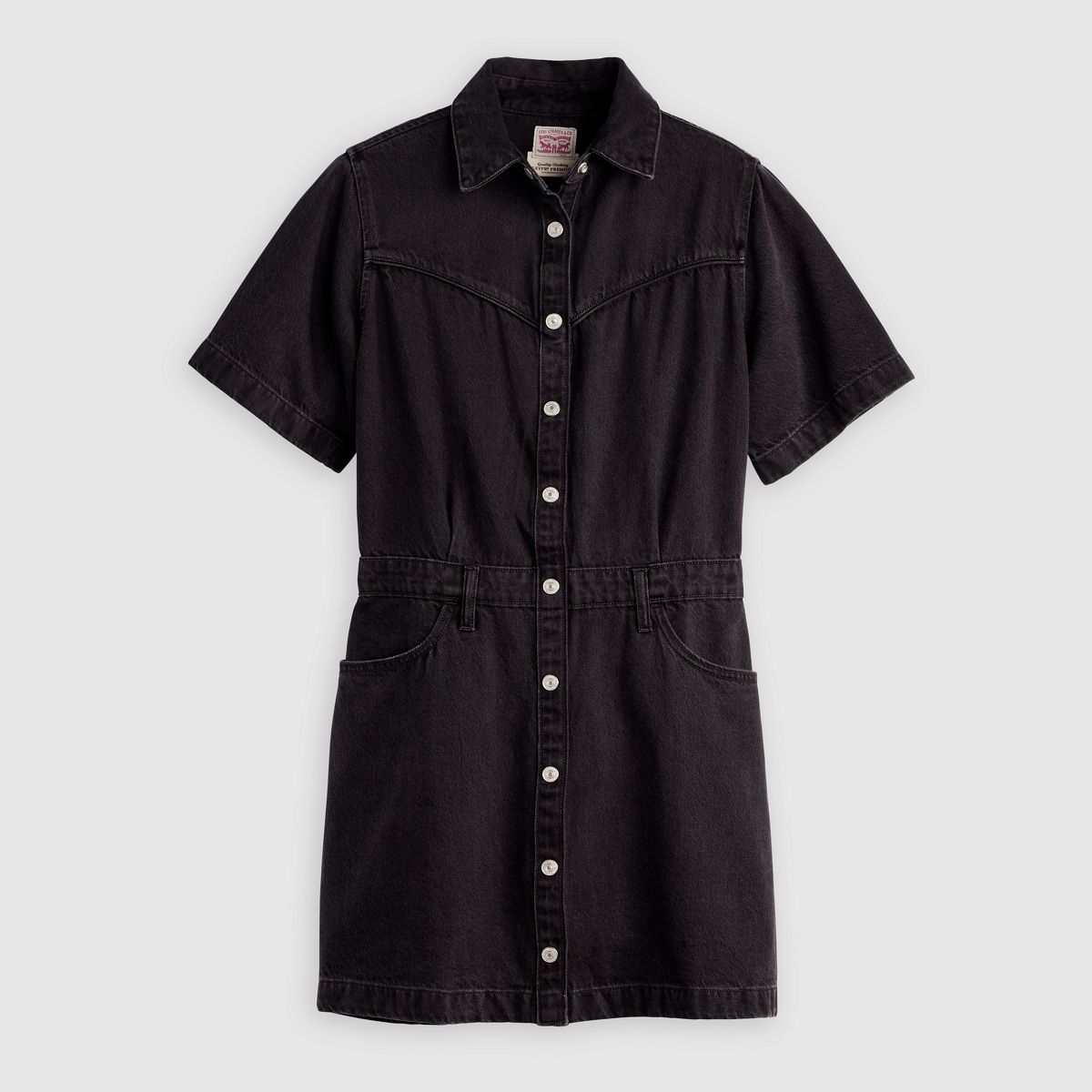 Short-Sleeve Logan Western Midi Dress — Capturing Moments - Black