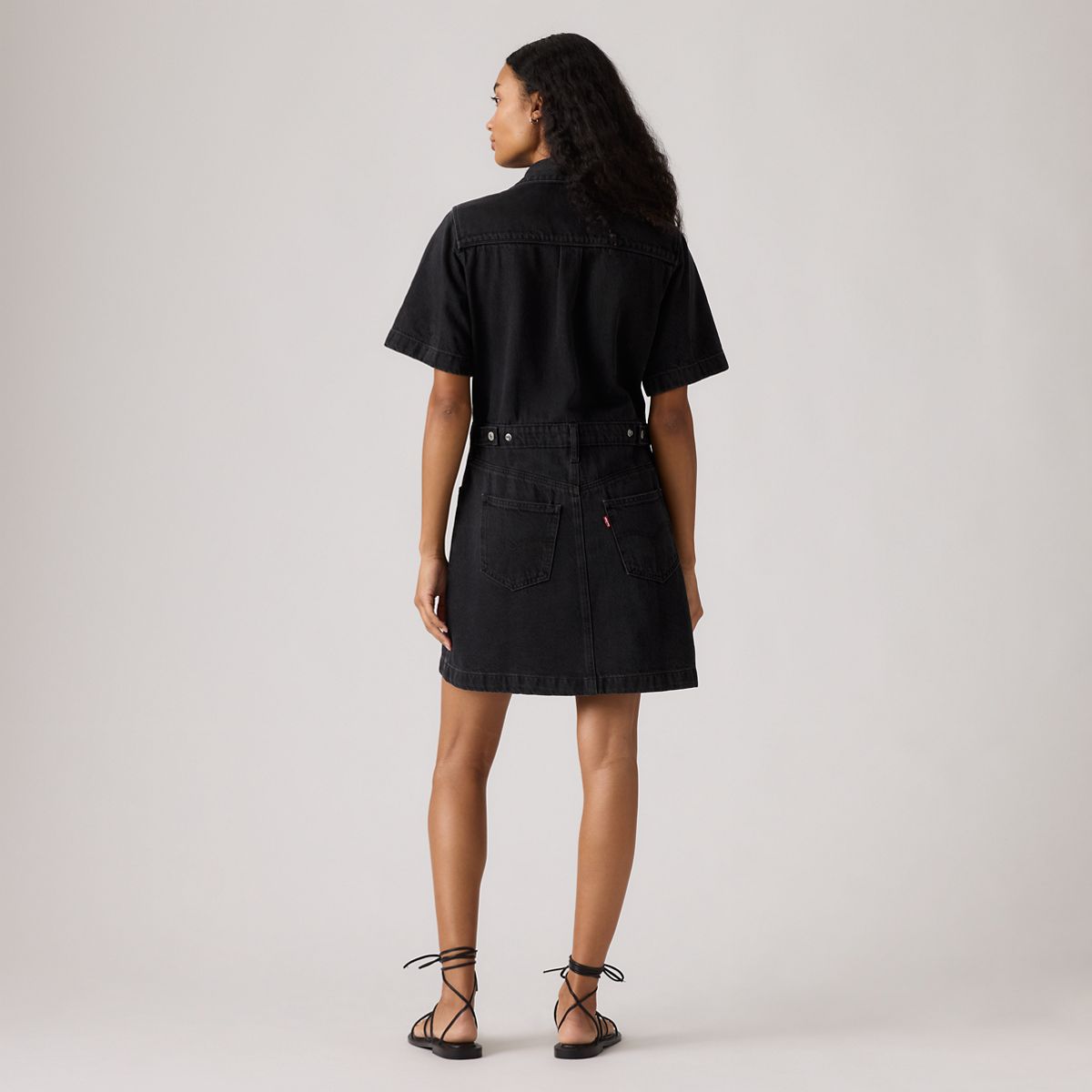 Short-Sleeve Logan Western Midi Dress — Capturing Moments - Black