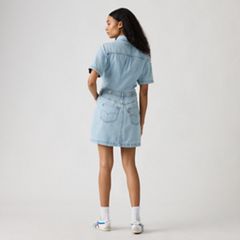 Short-Sleeve Logan Western Midi Dress — Blasted Stone Dress - Light Wash 4