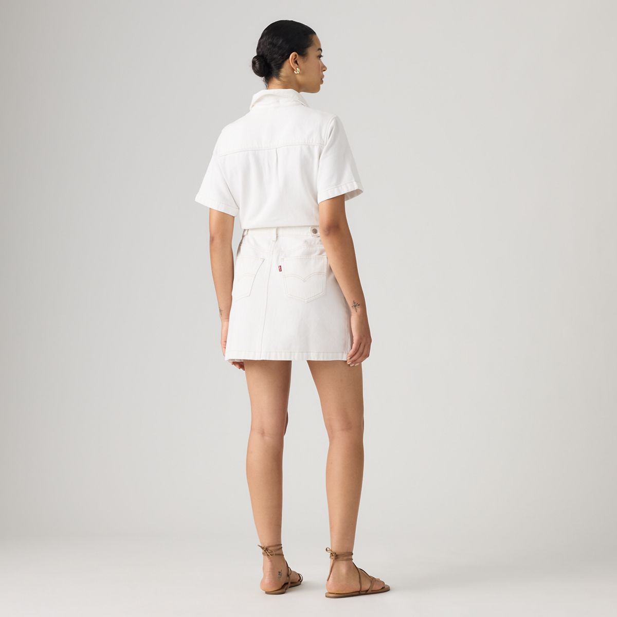 Short-Sleeve Logan Western Midi Dress — Tooth Fairy - White