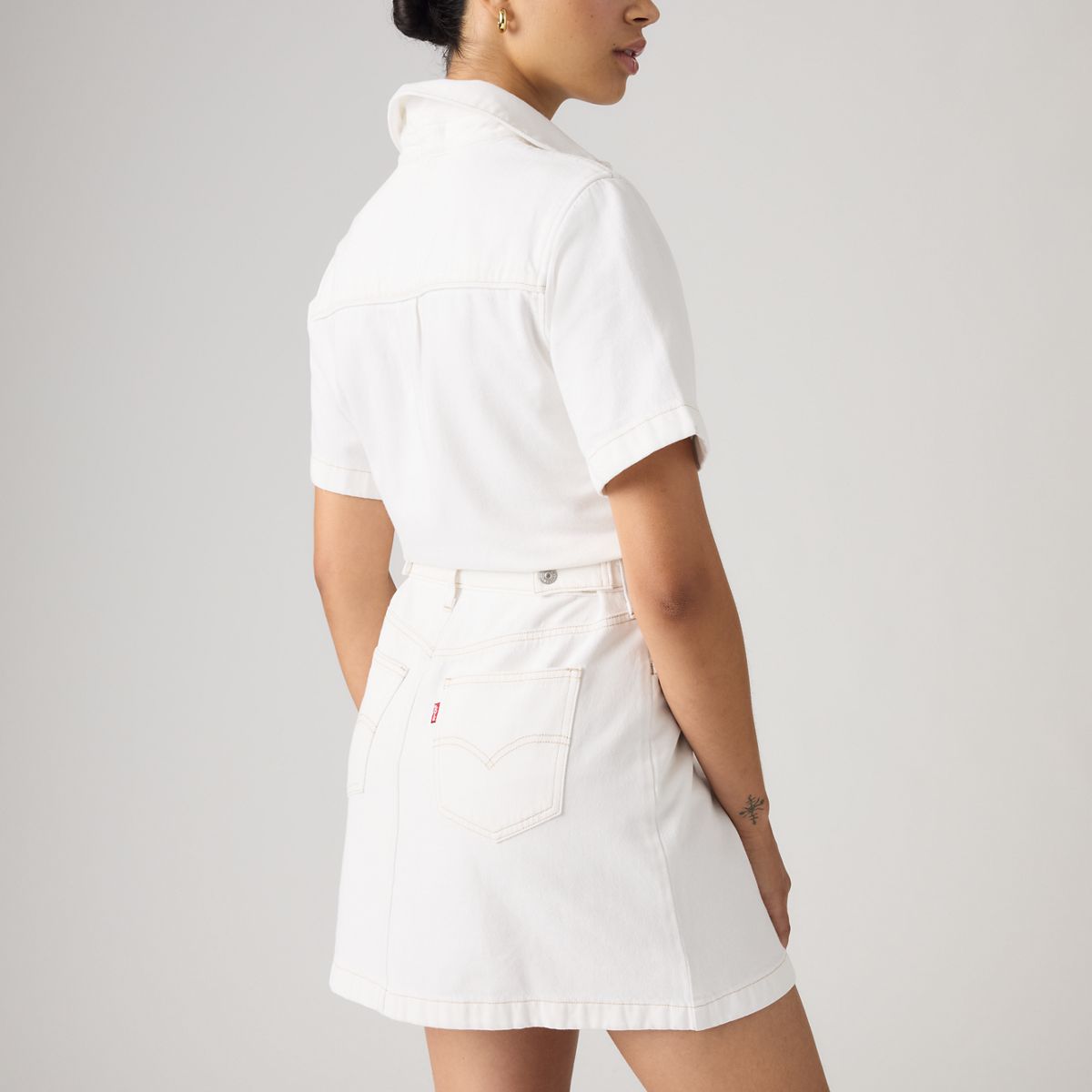 Short-Sleeve Logan Western Midi Dress — Tooth Fairy - White