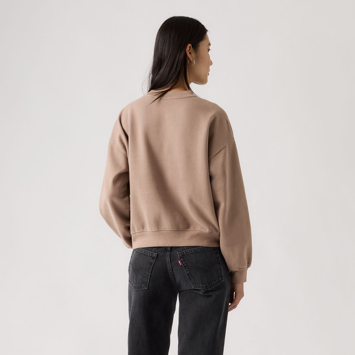 Vintage Garment Dye Boxy Sweatshirt — Garment Dye Pine Bar - Brown
