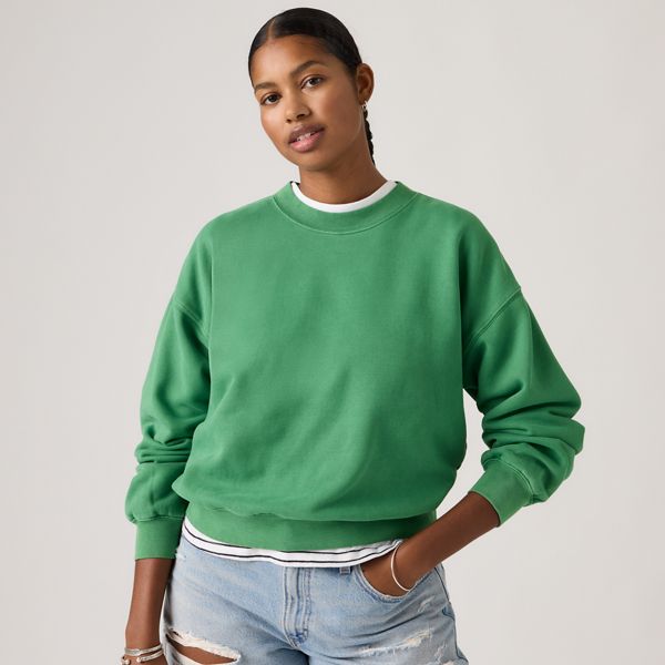 Vintage Garment Dye Boxy Sweatshirt — Garment Dye Pine - Green