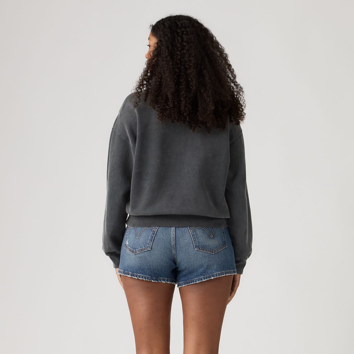 Vintage Garment Dye Boxy Sweatshirt — Garment Dye Grunge - Black