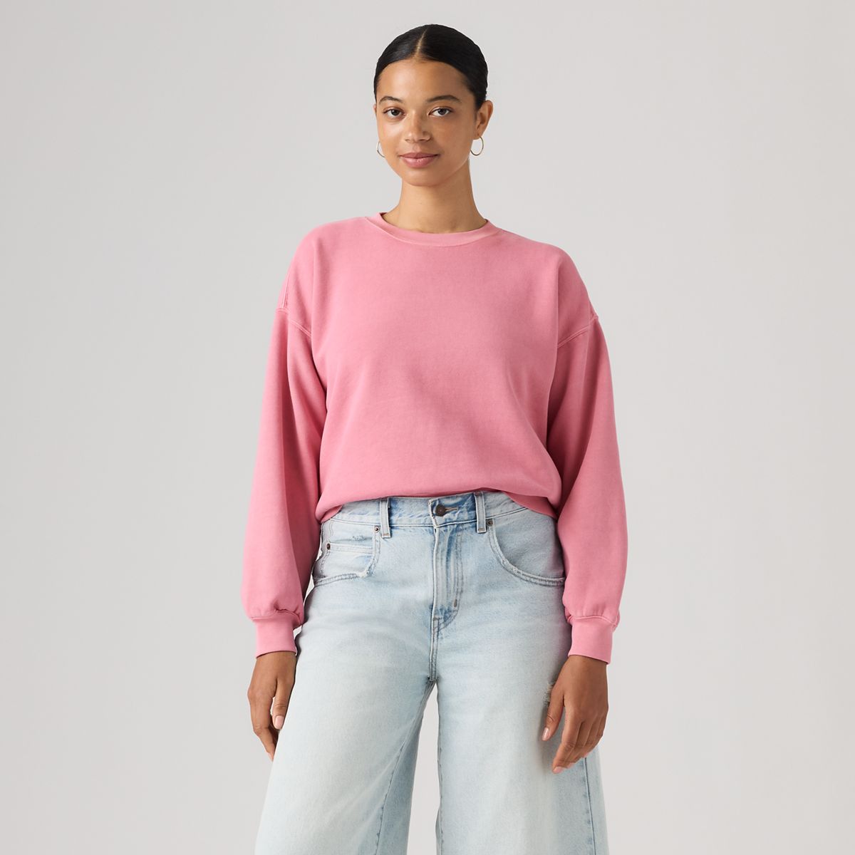 Vintage Garment Dye Boxy Sweatshirt — Womens Fleece Tameless Rose - Pink