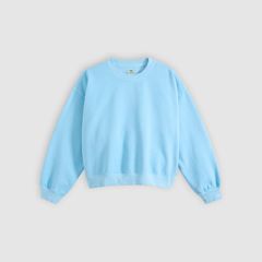 Vintage Garment Dye Boxy Sweatshirt — Womens Fleece Alaskan Blue - Blue 5
