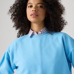 Vintage Garment Dye Boxy Sweatshirt — Womens Fleece Alaskan Blue - Blue 2