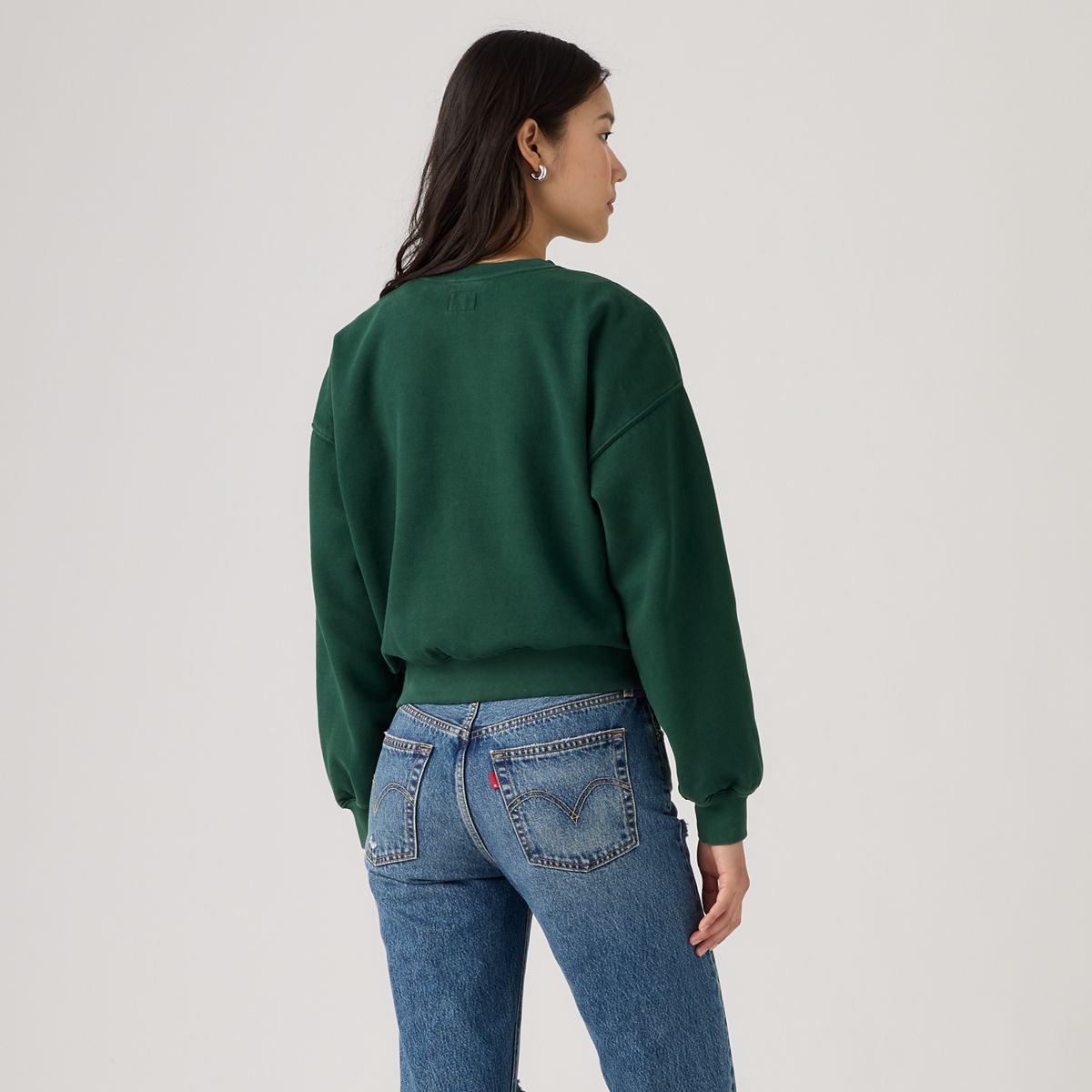 Vintage Garment Dye Boxy Sweatshirt — Womens Fleece Pine Grove - Green