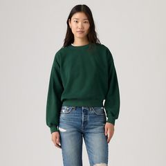Vintage Garment Dye Boxy Sweatshirt — Womens Fleece Pine Grove - Green 4