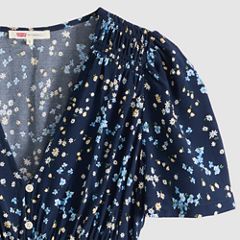 Paola Short-Sleeve Midi Dress — Mavis Floral Blue As - Blue 6
