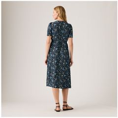 Paola Short-Sleeve Midi Dress — Mavis Floral Blue As - Blue 4