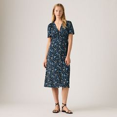 Paola Short-Sleeve Midi Dress — Mavis Floral Blue As - Blue 3