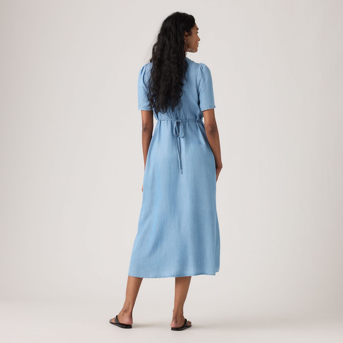 Paola Short-Sleeve Midi Dress — Take It Again - Medium Wash