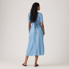 Paola Short-Sleeve Midi Dress — Take It Again - Medium Wash 4