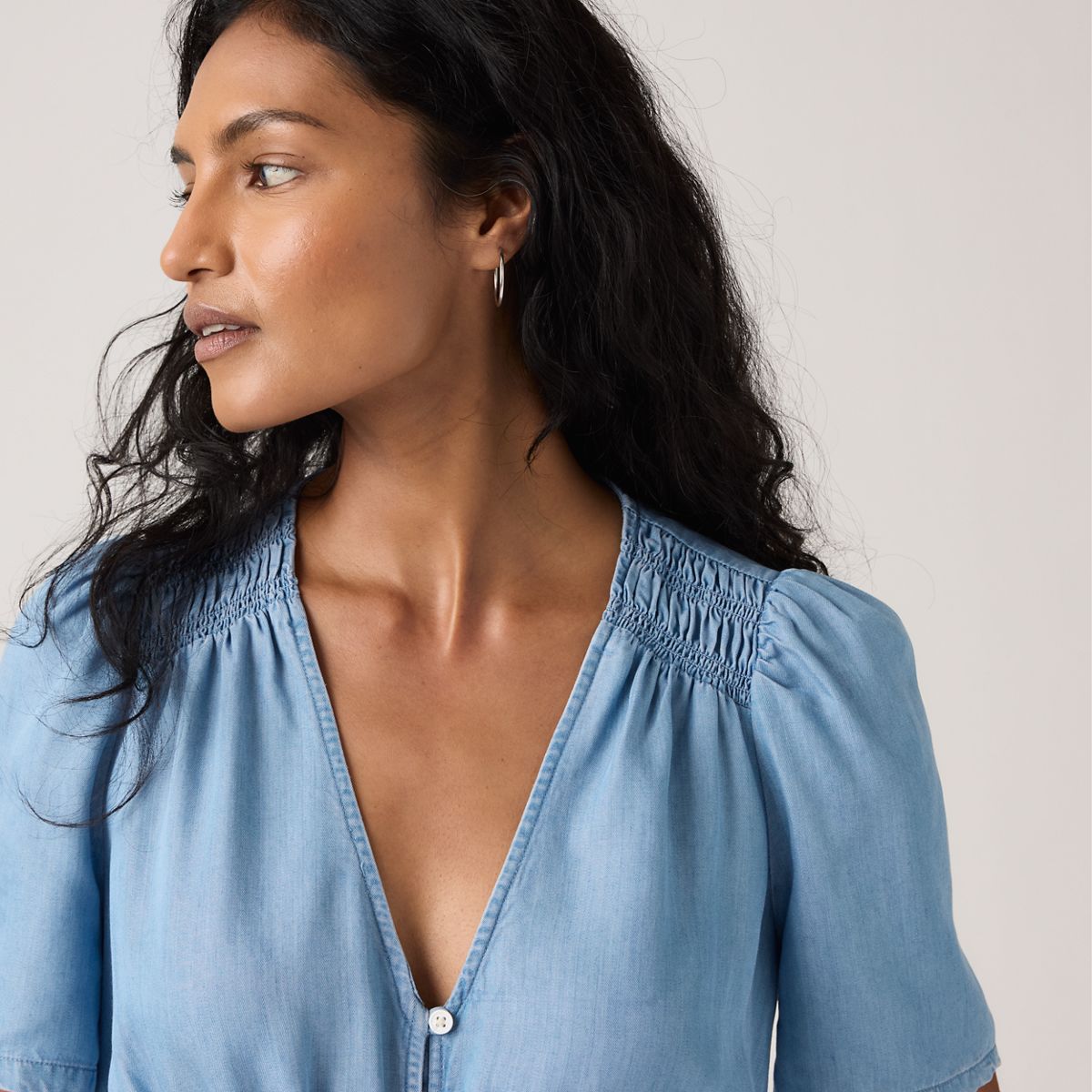 Paola Short-Sleeve Midi Dress — Take It Again - Medium Wash