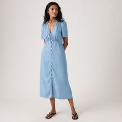 Paola Short-Sleeve Midi Dress — Take It Again - Medium Wash 1