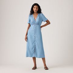 Paola Short-Sleeve Midi Dress — Take It Again - Medium Wash 3