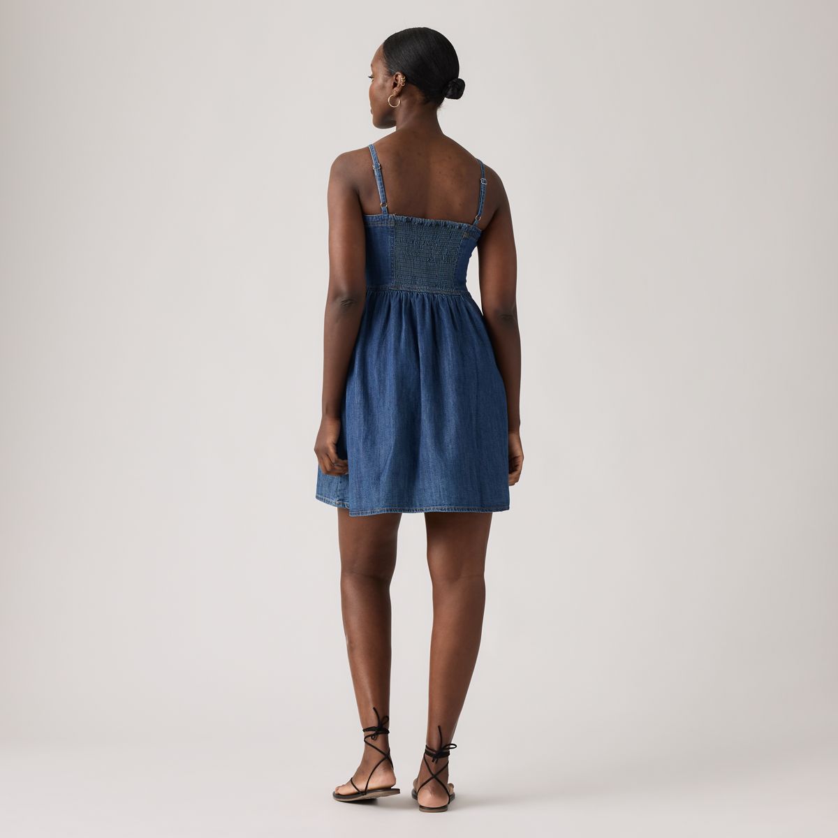 Jadine Denim Mini Lightweight Dress — Unturned Stone Dress - Medium Wash