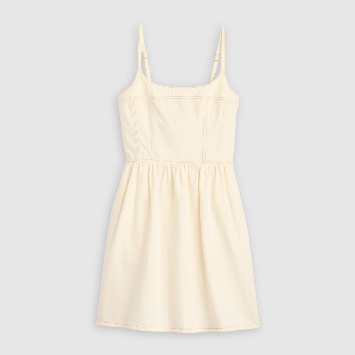 Jadine Denim Mini Lightweight Dress — Icy Ecru 4 - White