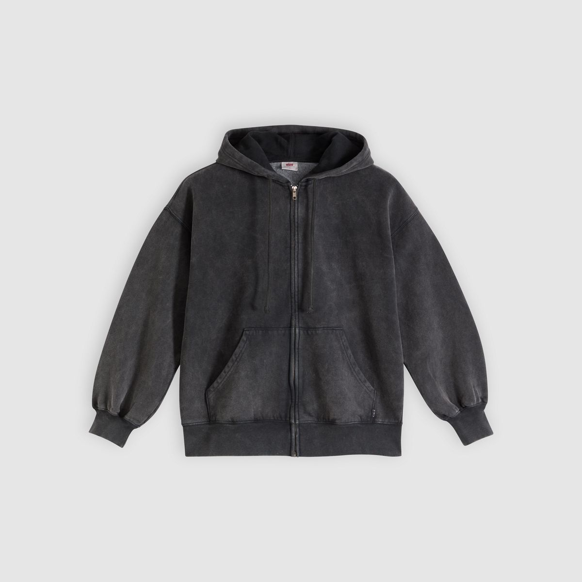 Vintage Oversized Hoodie — Jet Black Garment Dye - Black
