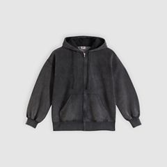Vintage Oversized Hoodie — Jet Black Garment Dye - Black 5