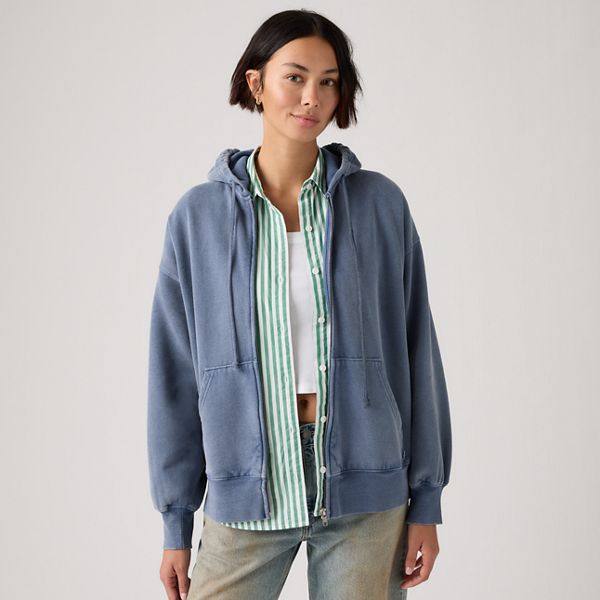 Vintage Oversized Hoodie — Sunshine Blue - Blue