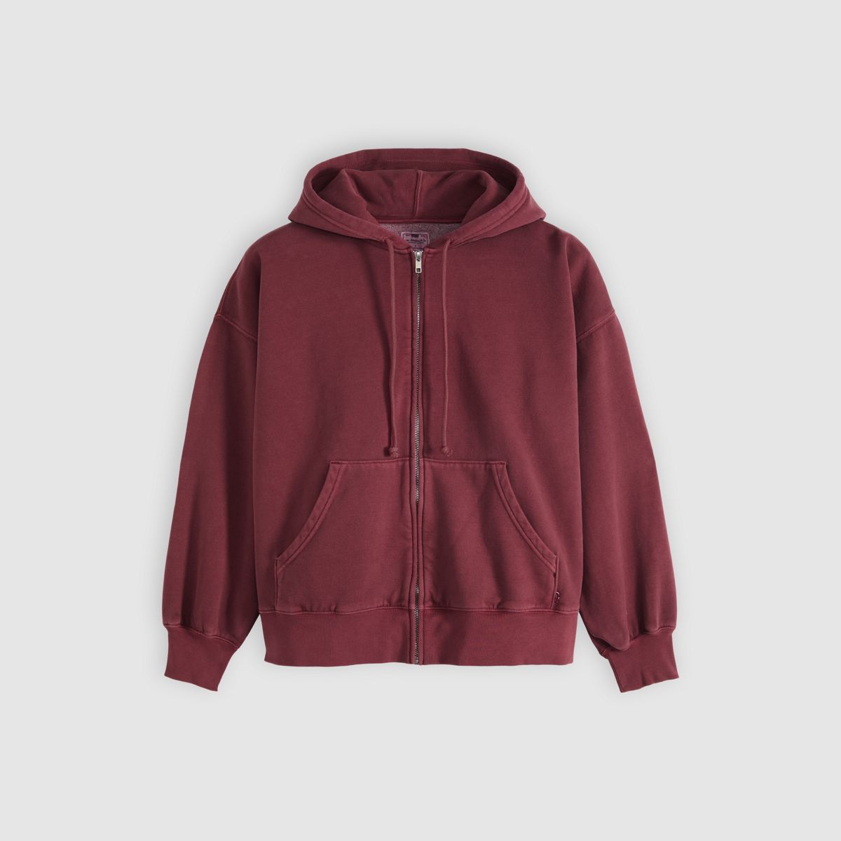 Vintage Garment Dye Relaxed Hoodie — Cabernet - Red