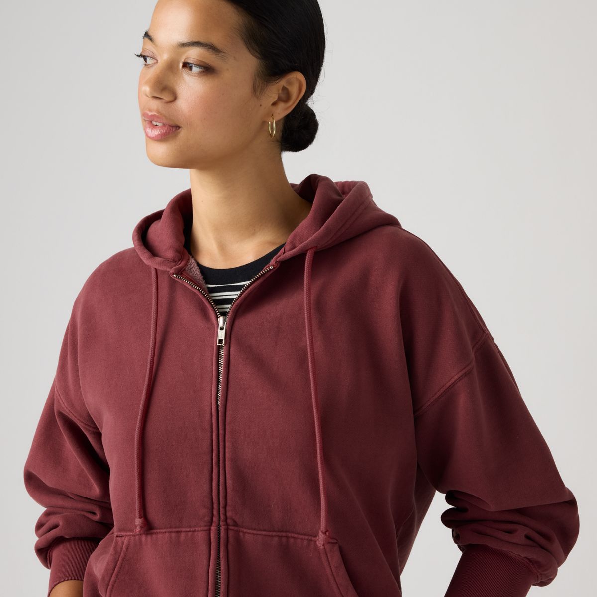 Vintage Garment Dye Relaxed Hoodie — Cabernet - Red