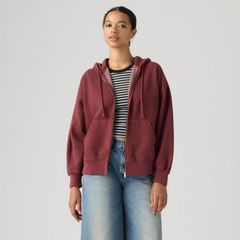 Vintage Garment Dye Relaxed Hoodie — Cabernet - Red 3