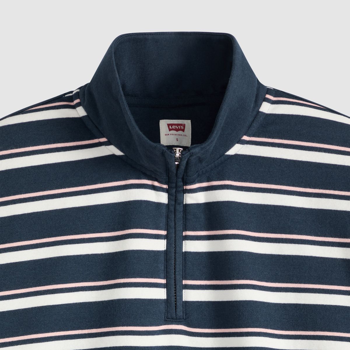 Everyday Quarter-Zip Sweatshirt — Powder Pink - Blue
