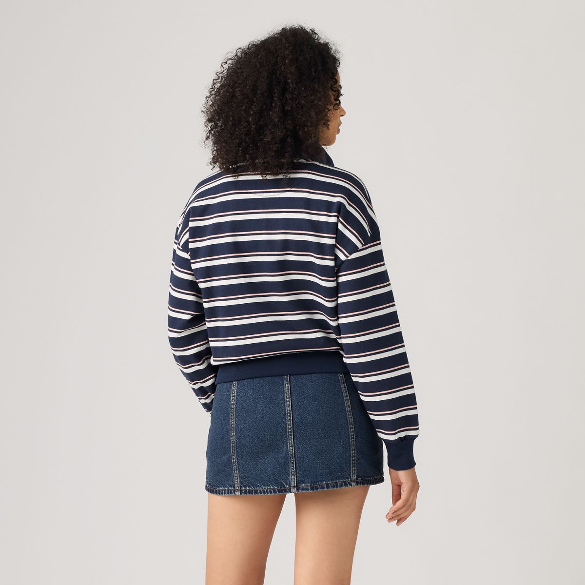Everyday Quarter-Zip Sweatshirt — Powder Pink - Blue